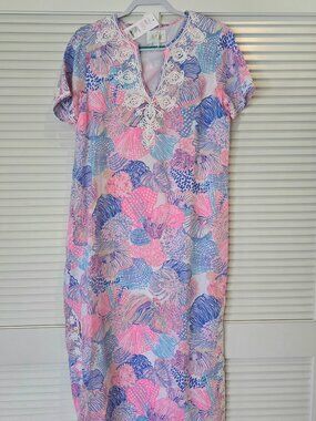 Lilly Pulitzer Ariella Linen Maxi Dress, Multi Roar of the Seas, New, Size L